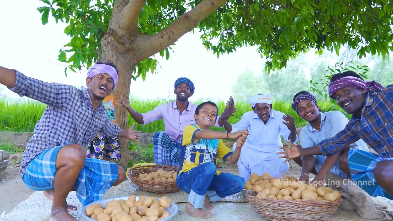 POTATO CHIPS | SUN Dried Homemade Crispy Potato wafers | Traditional Village Cooking Channel