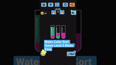 Water Color Sort Game Level 3 Made Easy #gaming #shorts #watercolor