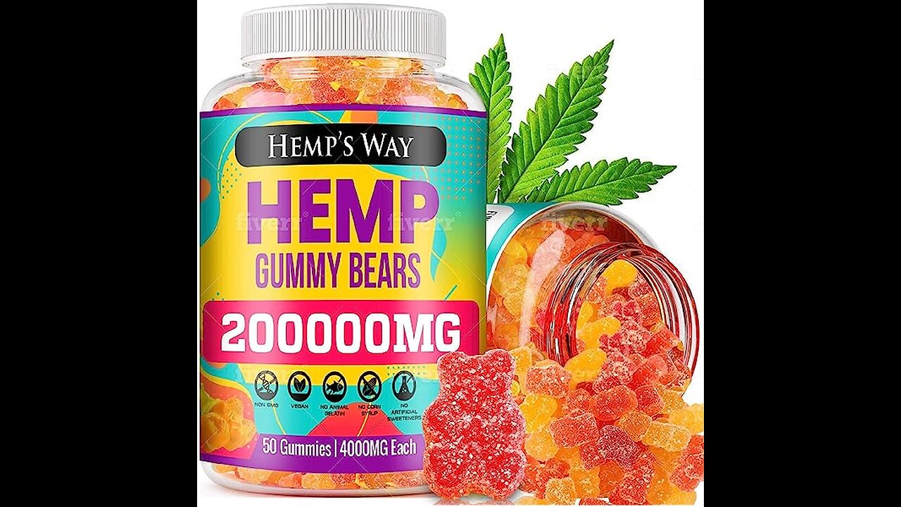 Hemp Gummies 250,000mg - Delta Natural Vegan Organic Gummy Bear Edibles The Naked Be Hemp Natur...