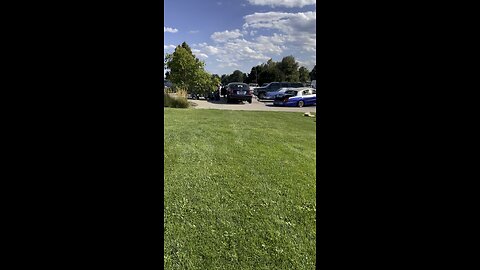 Driving my lowrider limo through the grass because it was too big to drive out of there