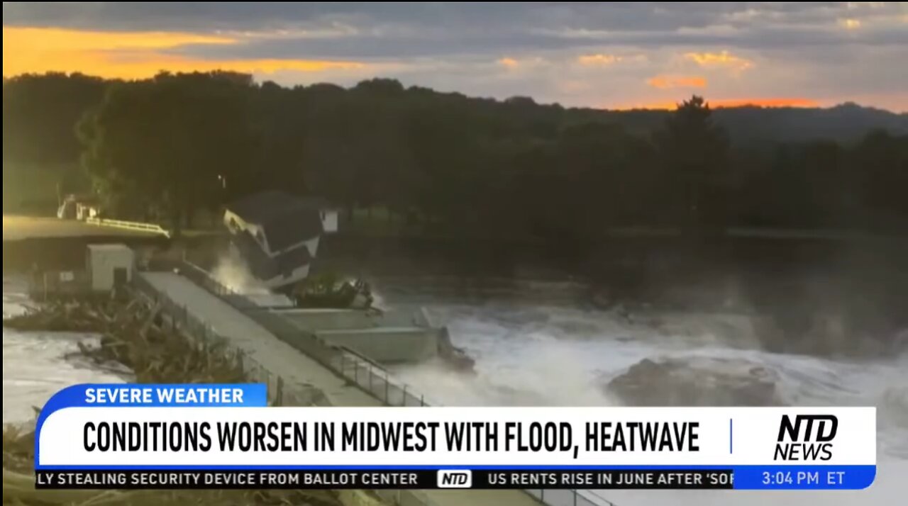 HOUSE FALLS INTO RIVER, FLOODING MIDWEST