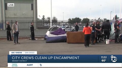 Encampment cleanup underway in Midway District