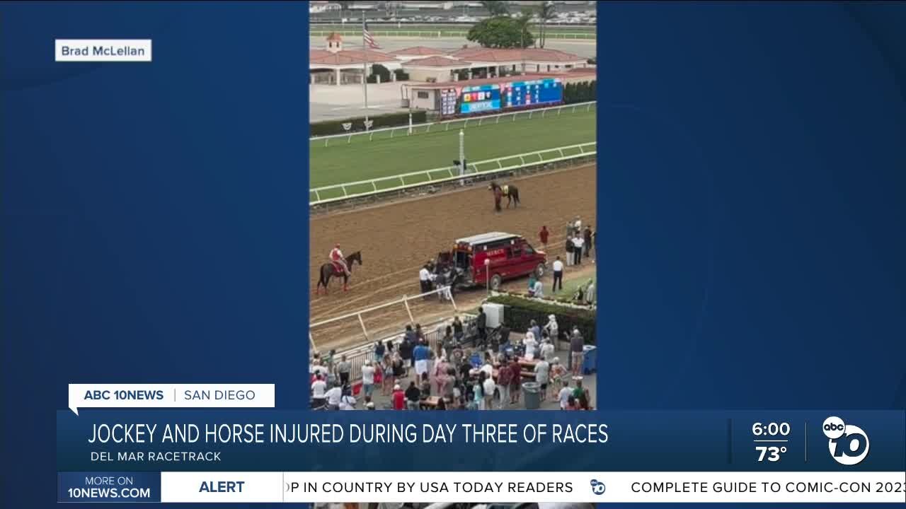 Jockey injured during race at Del Mar Racetrack