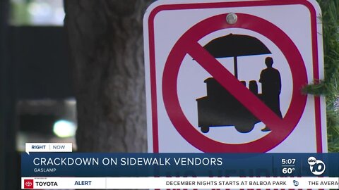 San Diego Police begin enforcement of sidewalk vending ordinance in Gaslamp Quarter