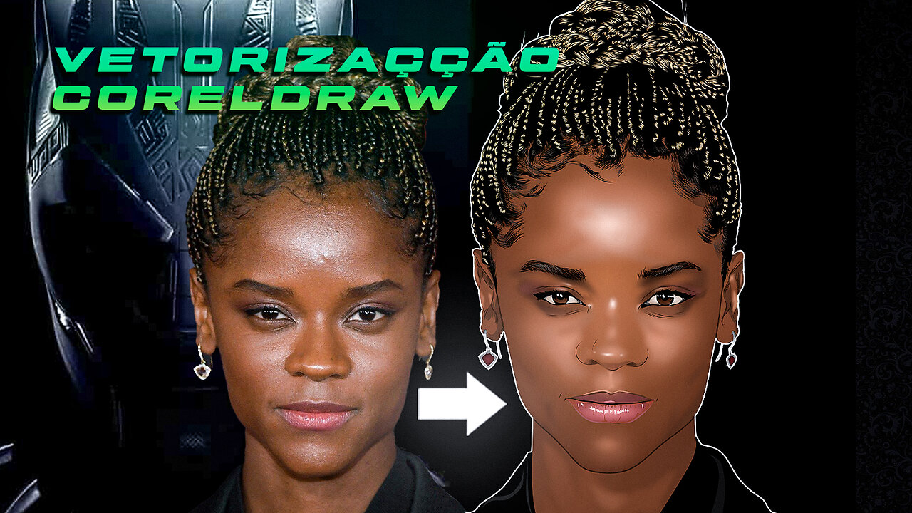 Vetorização CorelDRAW Shuri Pantera Negra Wakanda Forever