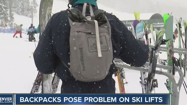 Backpacks pose problem on ski lifts