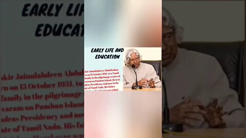 A.P.J Abdul Kalam bio😌👌#shorts