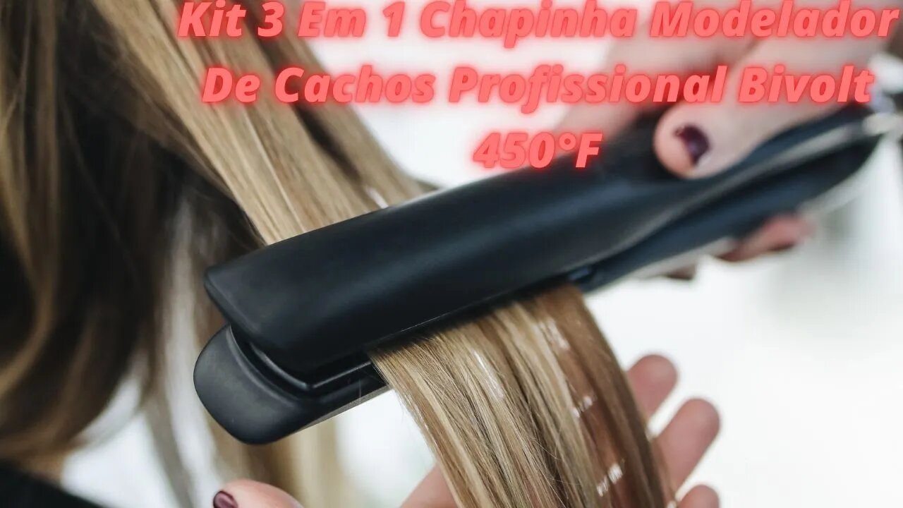 Kit 3 Em 1 Chapinha Modelador De Cachos Profissional Bivolt 450°F