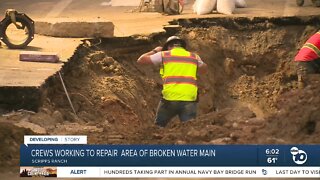 Crews Work to Repair Area of Scripps Ranch Water Main