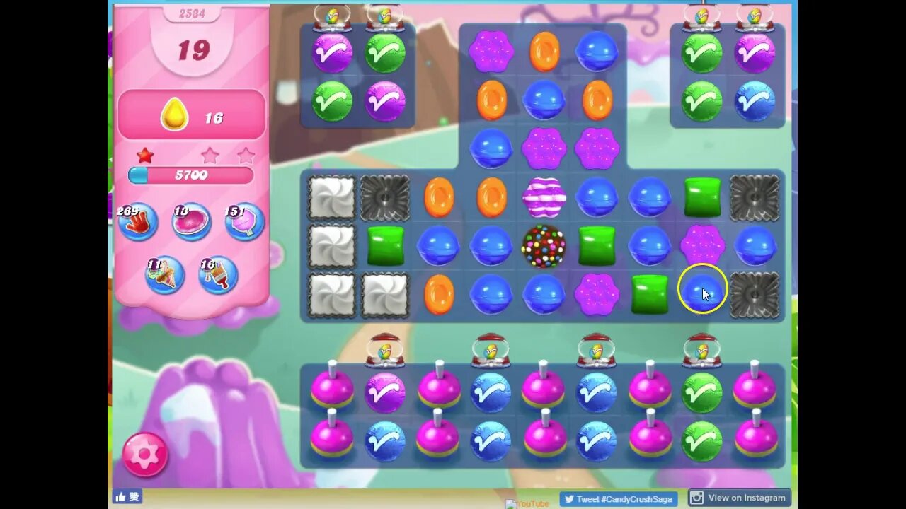 Candy Crush Level 2534 Audio Talkthrough, 2 Stars 0 Boosters