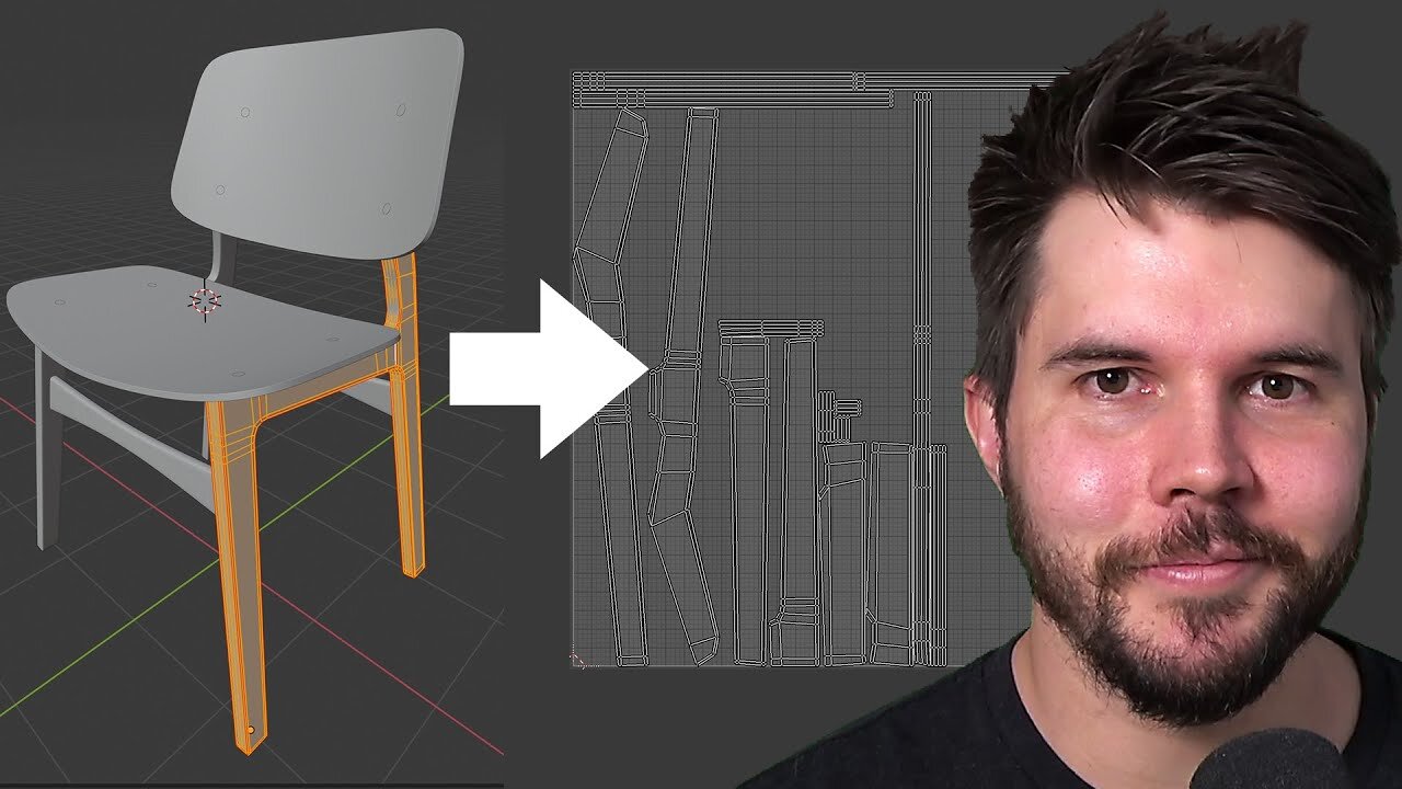 Blender Beginner UV Unwrapping Tutorial (Chair Part 7)