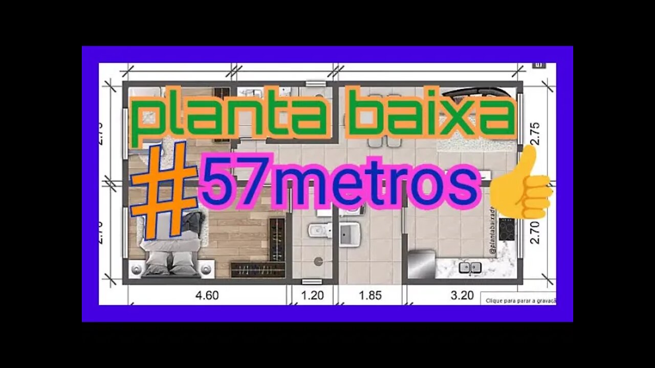 planta baixa 57m com suite