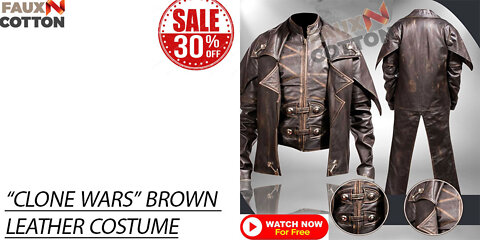 CAD BANE STAR WARS | CLONE WARS | BROWN LEATHER JACKET