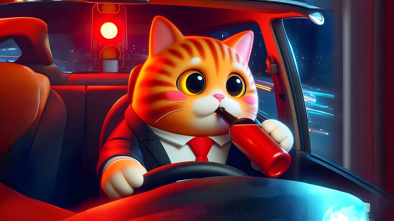 The orange cat dad, who was driving under the influence, hurried home and ended up in an accident!