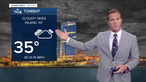 Overcast clouds continue tonight with lows in the 30s