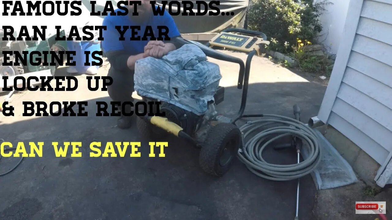Dewalt 3800PSI Honda GX290 WILL NOT START RAN LAST YEAR HOW TO FIX BROKE PULL CORD ANDMORE PRAY!