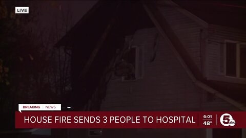 3 transported to hospital after Akron fire