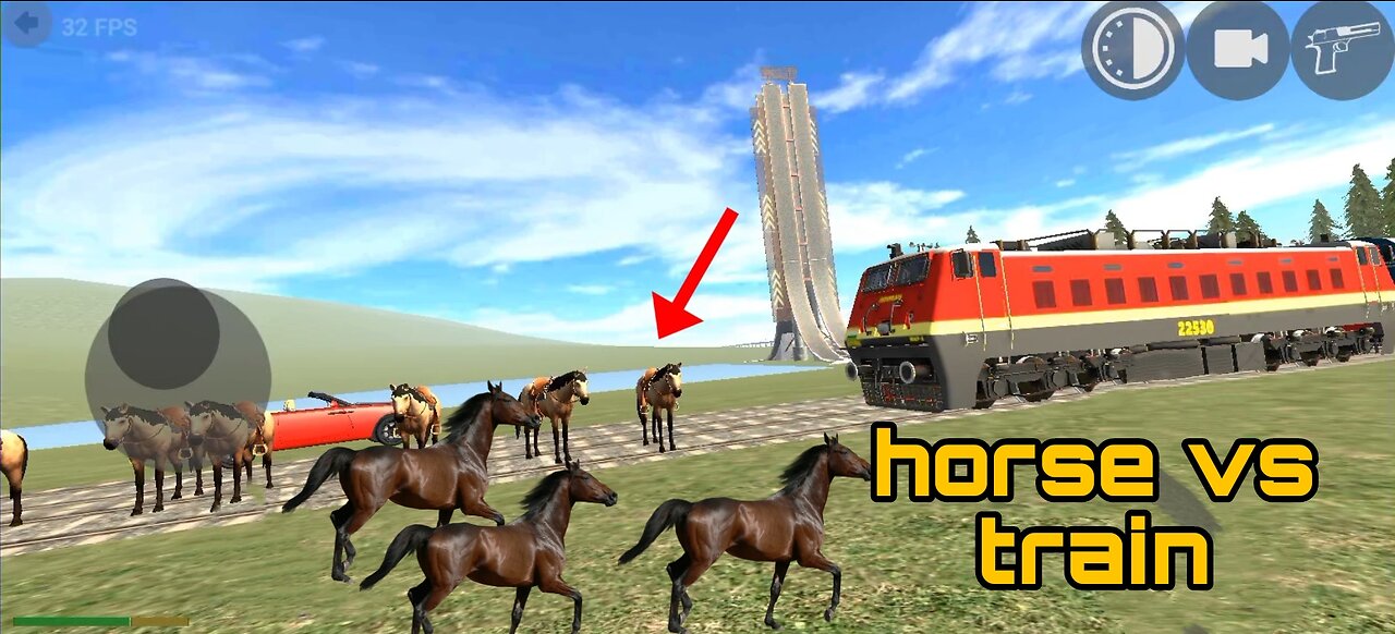 Indian bike drive 3d game || horse vs train