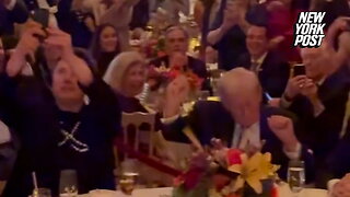 Donald Trump and Elon Musk dance to YMCA during Thanksgiving dinner