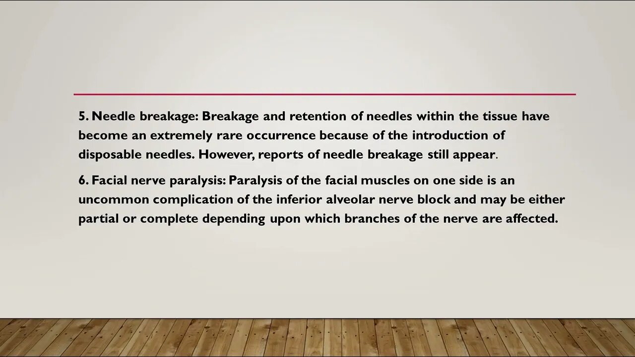 Oral Surgery L7 (Local Complications of Local Anaesthesia)