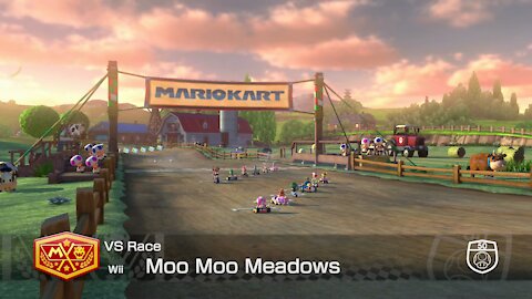 Mario Kart 8 Deluxe - 50cc (Hard CPU) - (Wii) Moo Moo Meadows