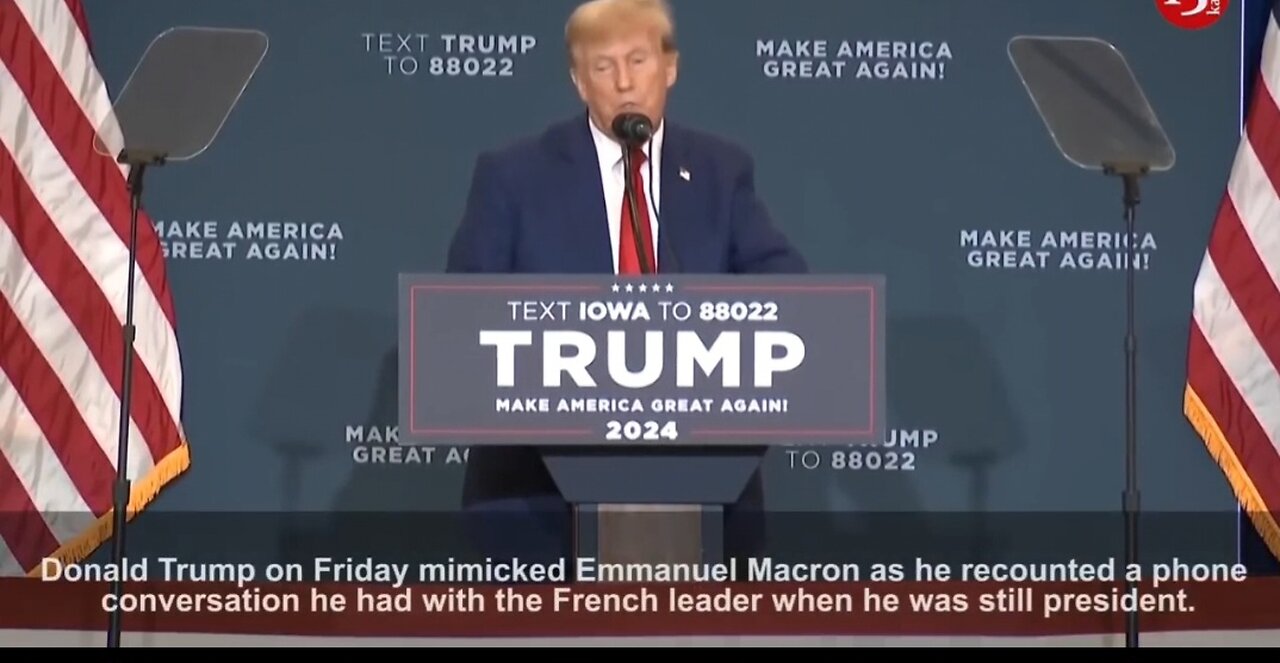 Former U.S President Donald Trump Mimics Macron