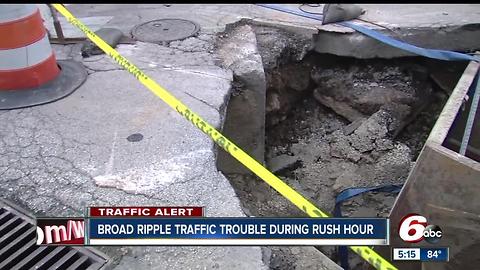 Construction causing traffic in Broad Ripple