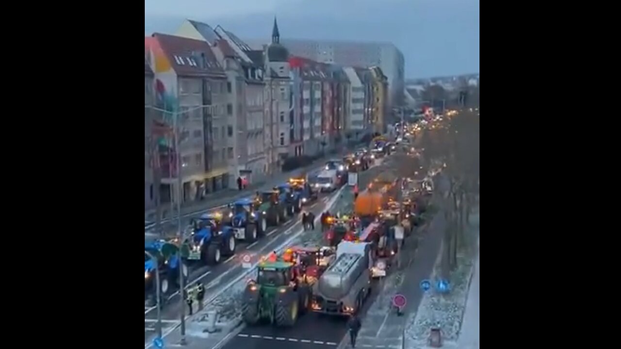 2,000 plus tractors on the streets of Erfurt, Germany, in protest of new ZOG taxes & regulations