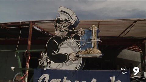 Caruso’s sign survived storm