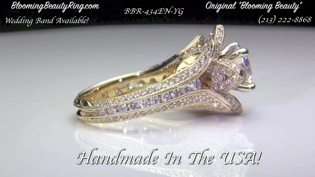 BBR 434EN YG Handmade In The USA Unique Diamond Engagement Ring