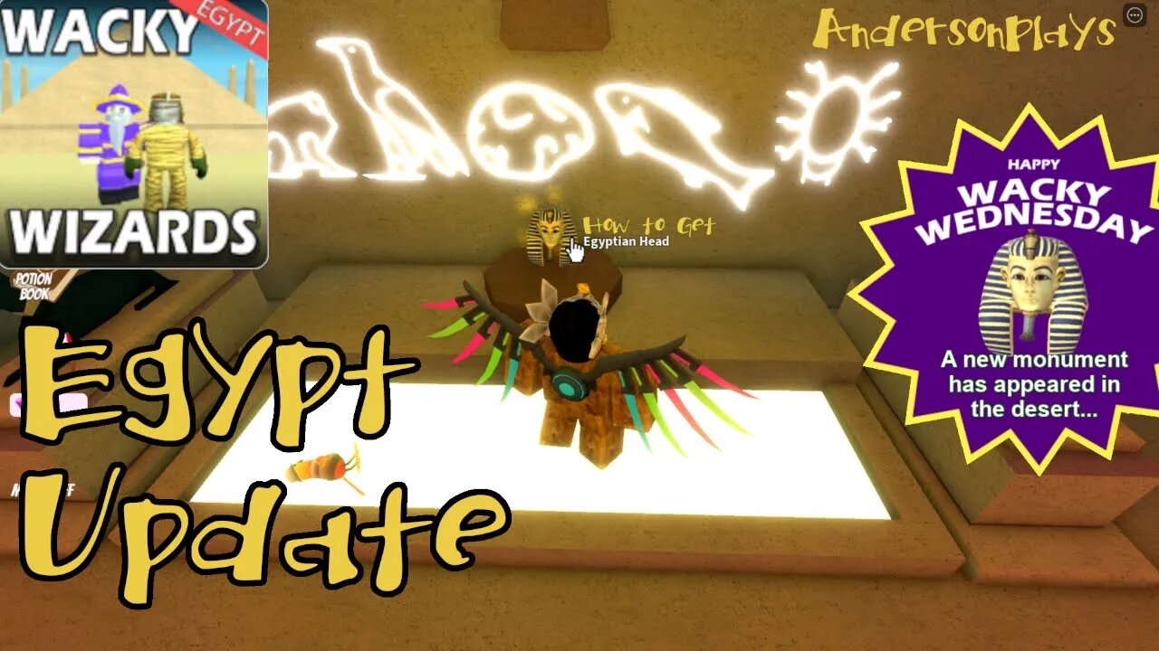 AndersonPlays Roblox Wacky Wizards 🏜EGYPT🏜 Update - Egyptian Head Ingredient Potions