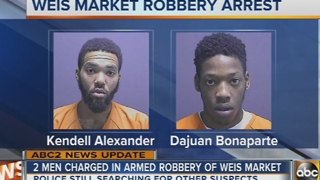 Two arrested in armed robbery of Weis Market