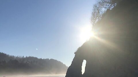 Sun and mist at Neskowin beach