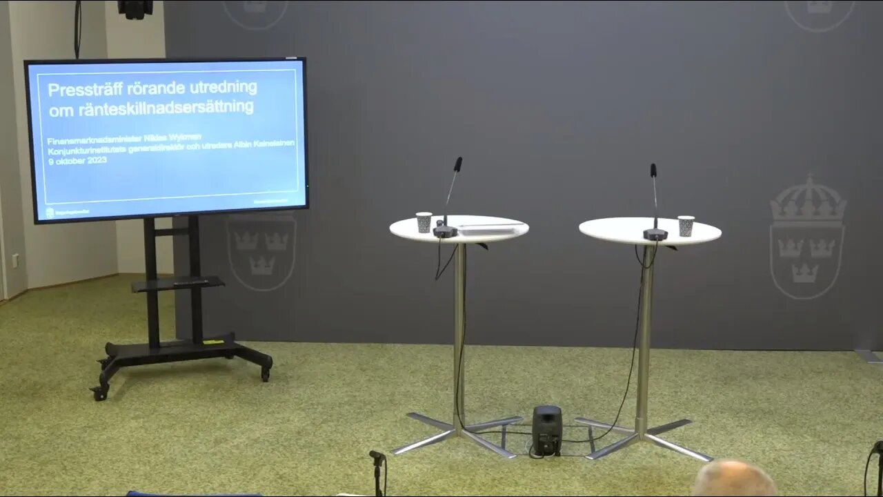 Pressträff med finansmarknadsministern rörande utredningen om ränteskillnadsersättning 06 oktober