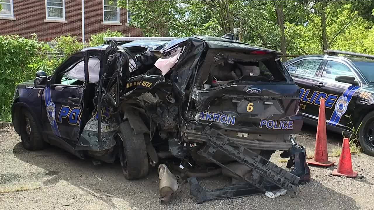 Akron officer injured by speeding car grateful to be alive