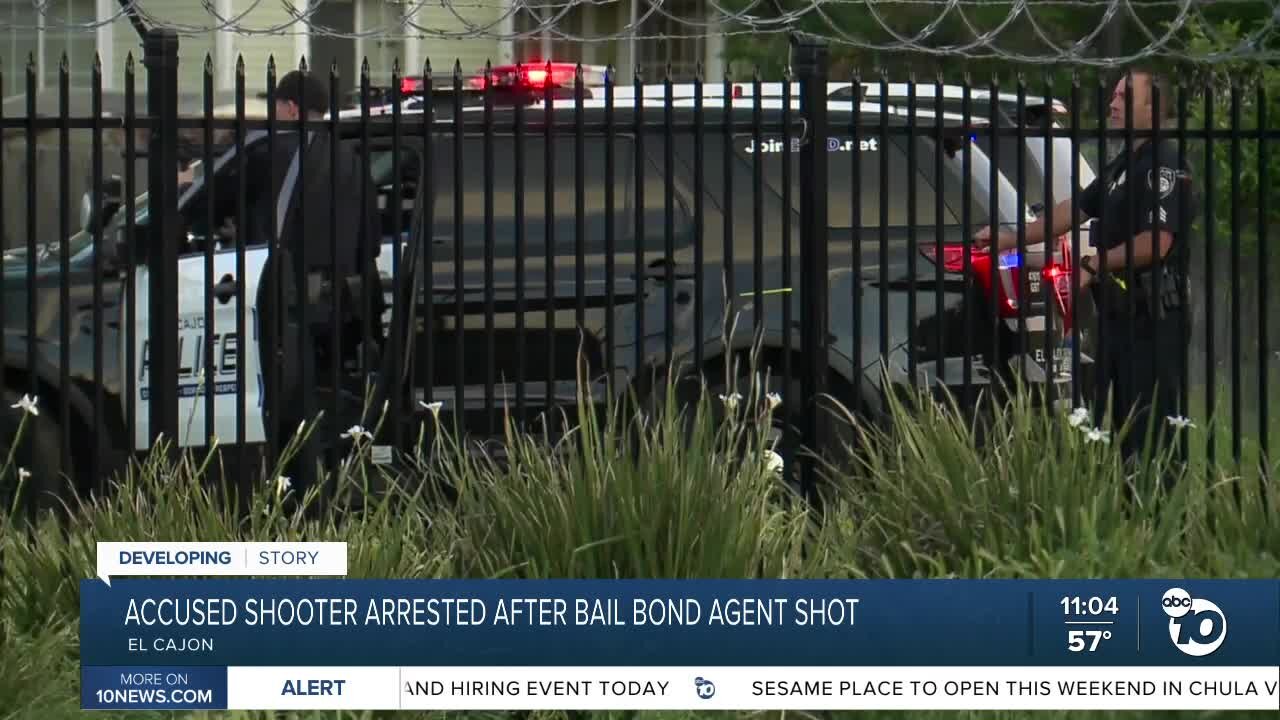 Bail bond agent shot during confrontation in El Cajon