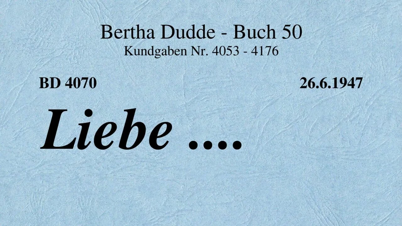 BD 4070 - LIEBE ....