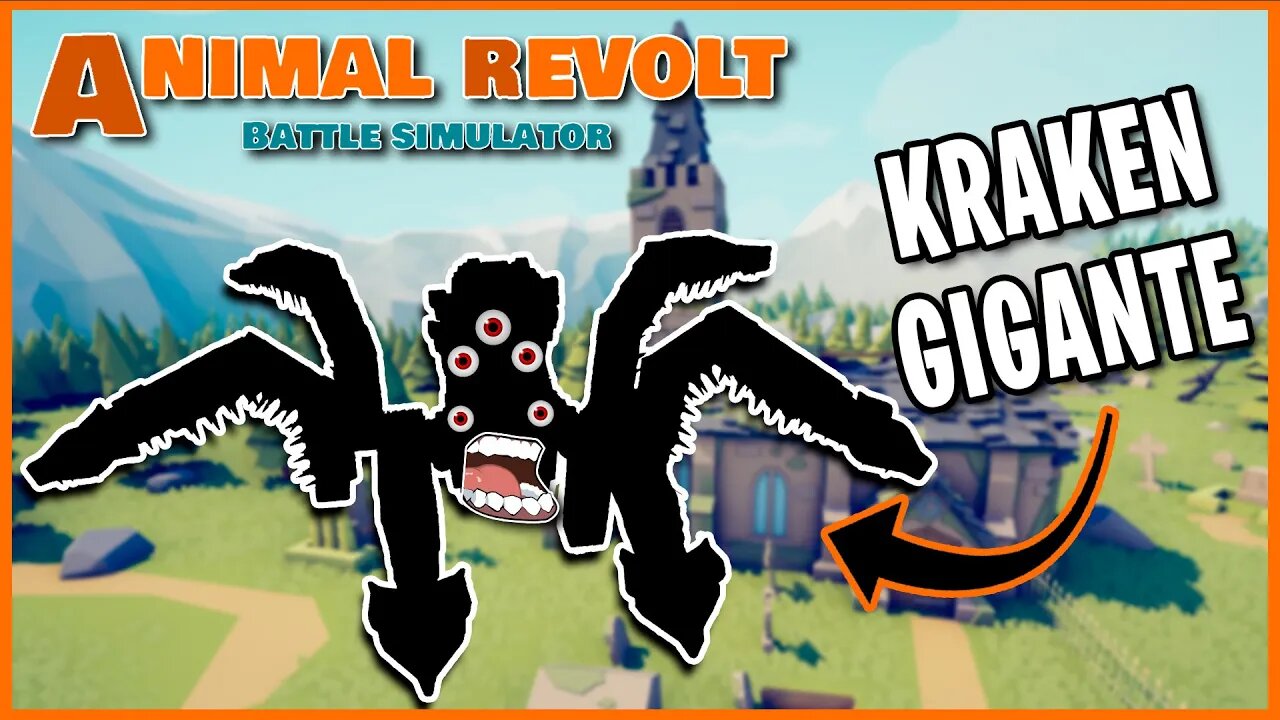 Kraken gigante no mapa Legacy do TABS Animal Revolt Battle Simulator ARBS