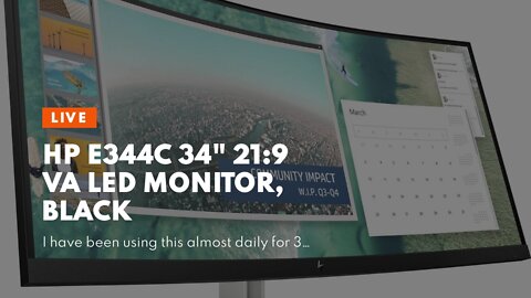 HP E344C 34" 21:9 VA LED Monitor, Black
