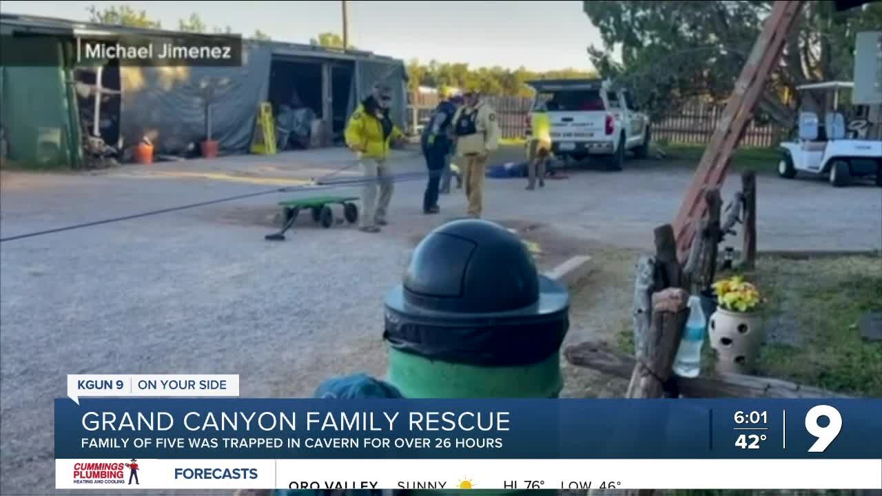 Family rescued from Grand Canyon cavern