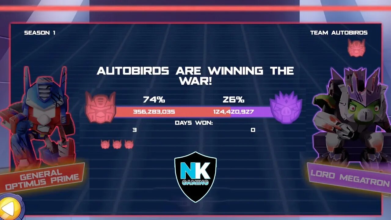 Angry Birds Transformers 2.0 - War Pass Day 3 Results + Blurr & General Optimus In Action
