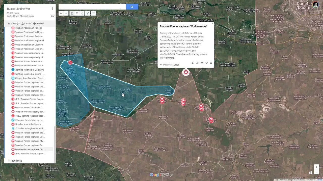 [ Donetsk Front ] Russian Forces burst out of the east side Velyka Novosilka Line - captured 4 towns