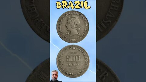 Brazil 500 Reis 1906.#shorts #education #coinnotesz