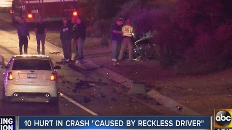 UPDATE: 10 injured in Valley crash