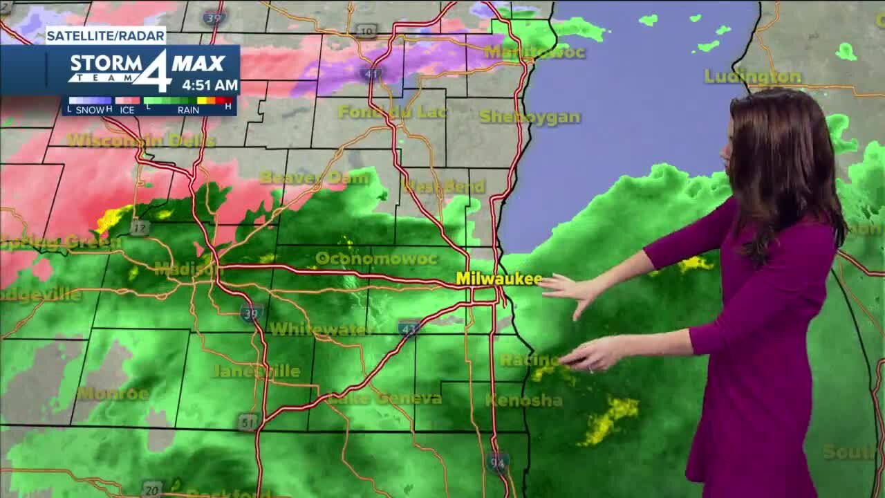 Rainy Tuesday morning, highs in the 40s