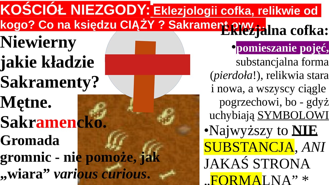 KOŚCIÓŁ NIEZGODY: Eklezjologii cofka, relikwie od kogo? Co na księdzu CIĄŻY ? Sakrament owy… |JEWZUS