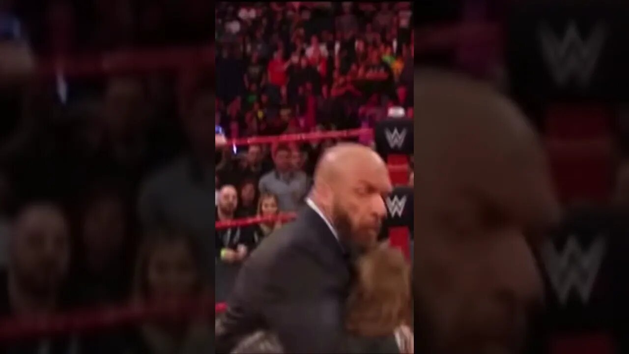 Ronda rousey puts Triple H through a table on WWE raw #shorts