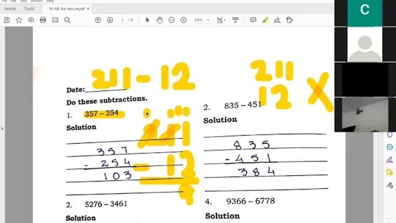 Class 4th Maths 01 07 2020