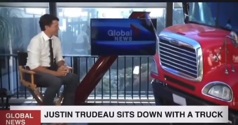 Trudeau sits down with a truck