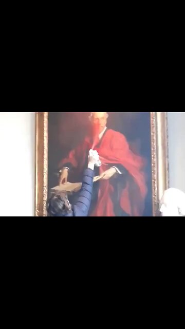 Pro-Hamas Twat Totally Destroys A Historic British Painting